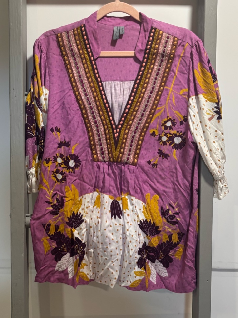 Bl^nk London Anthropologie embroidered blouse/ tunic, bohemian, artsy, lagenlook
